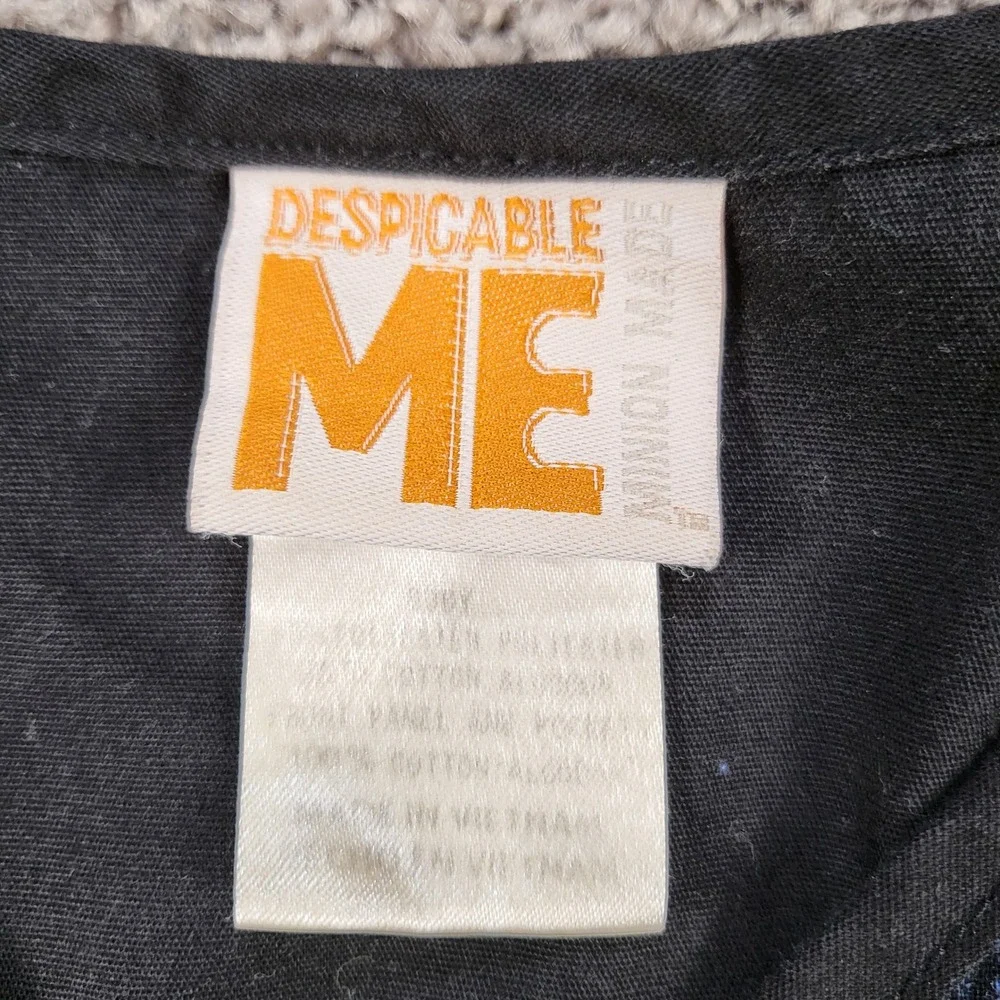 Despicable Me Minions Scrub Top The Usual Suspects Black Yellow Large Flaw* - Picture 3 of 8